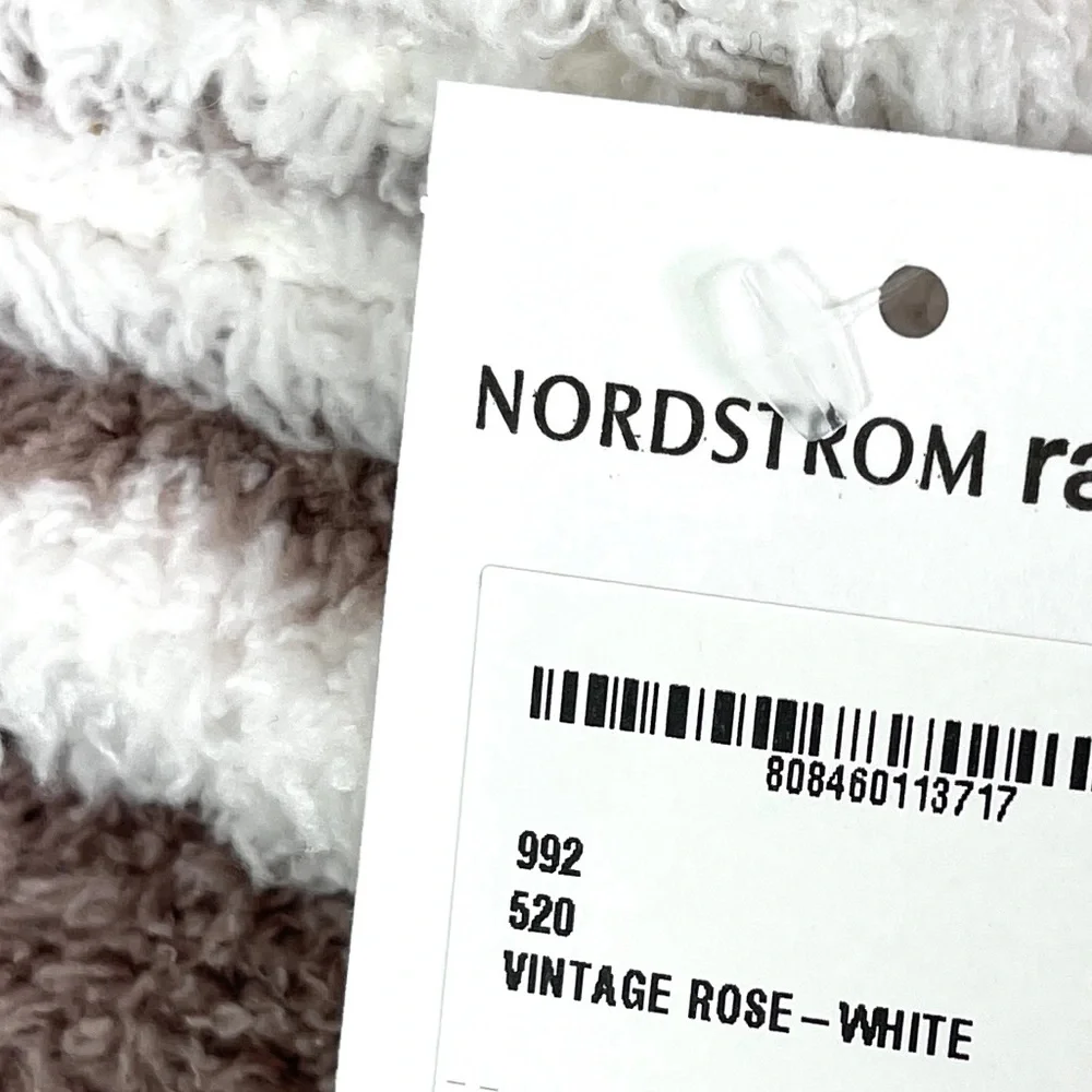 BAREFOOT DREAMS CozyChic Contrast Tip Throw Blanket NEW Vintage Rose Rare